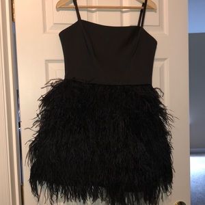 Bebe x Naven Collection feather dress